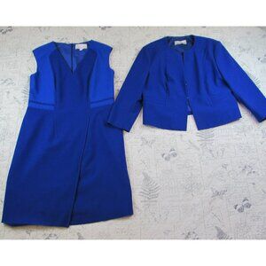 Hugo Boss blue Dress Suit Blazer dress Viscose Bld career work womens sz 14